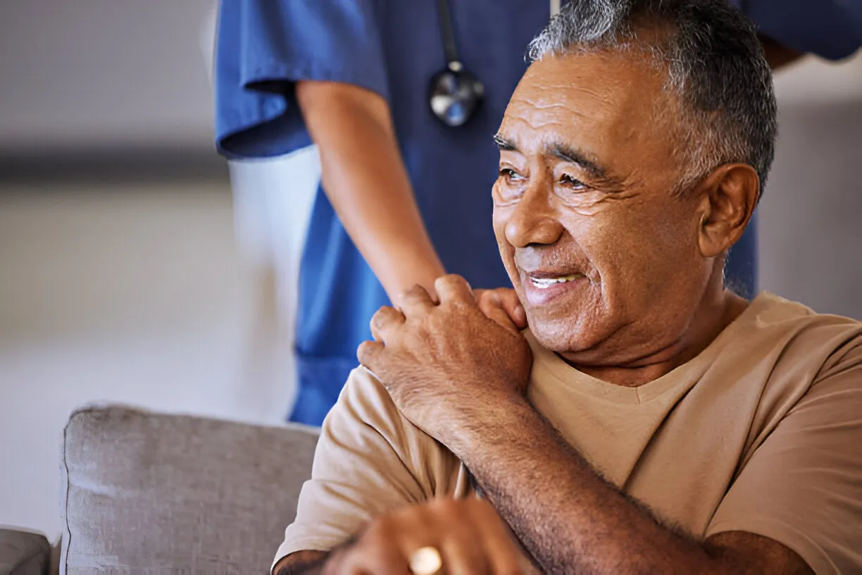 Doctor Nichola Patton treating the patient and winning his trust with great care.